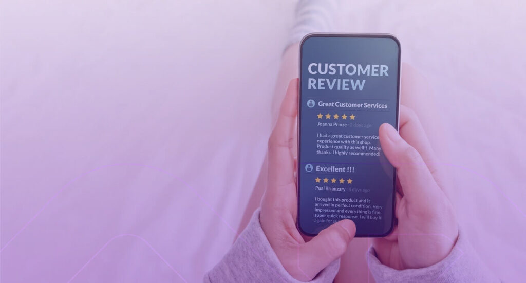 consumidor fazendo review de produto após uma compra no e-commerce