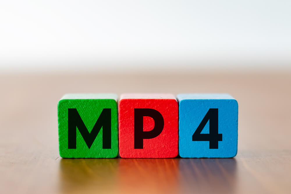 Imagem de quadrados formando a palavra mp4.