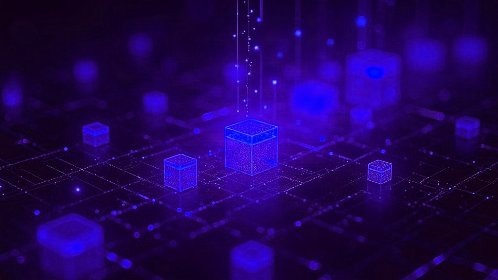 Ilustração abstrata de produtos destacados por feixes de luz dentro de uma grade de marketplace, representando anúncios patrocinados na Shopee