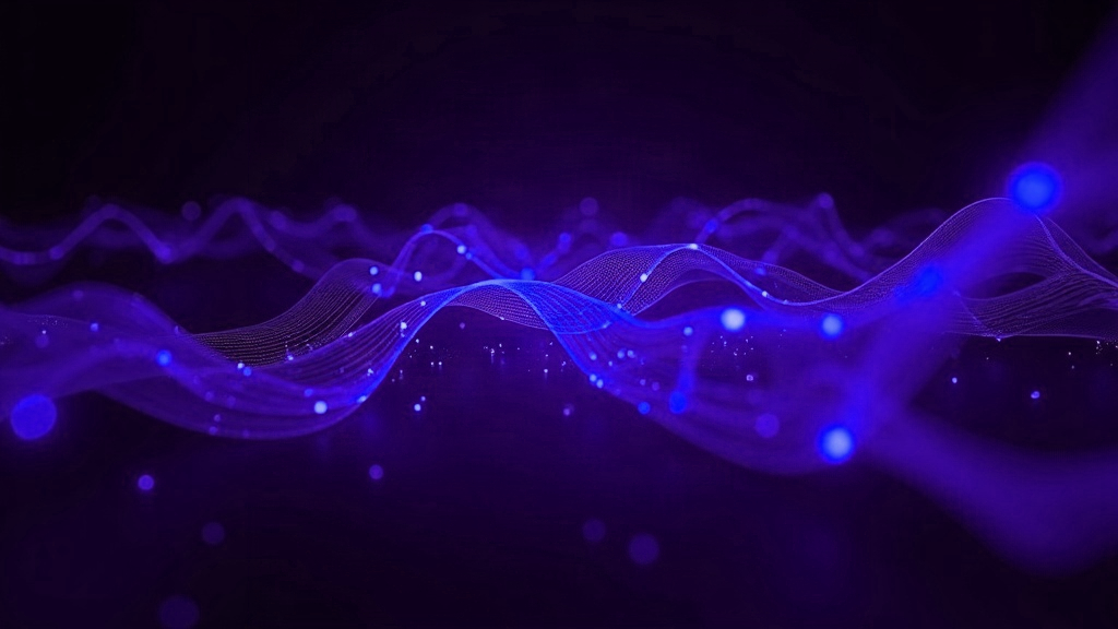 Ilustração abstrata de um feixe de luz violeta e azul se dividindo em vários fluxos, representando o split de pagamento de uma venda entre recebedores
